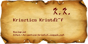 Krisztics Kristóf névjegykártya