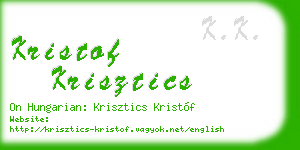 kristof krisztics business card