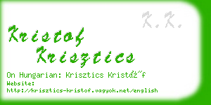 kristof krisztics business card